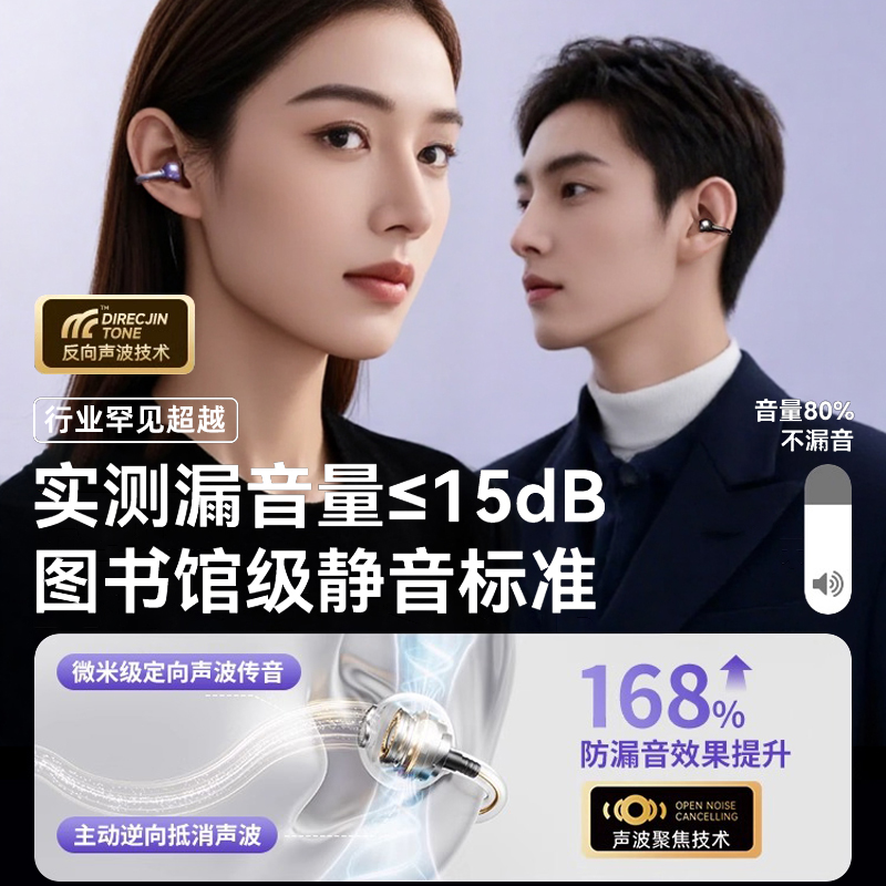 Wireless Bluetooth Earbuds Ear-clip Bone Conduction Open-ear Sports Running High Sound Quality Ultra-long Battery Life Berlin Noise Reduction