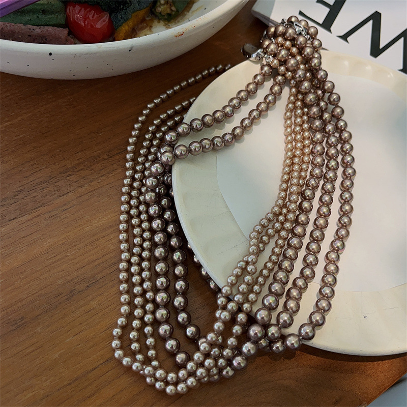 fever autumn winter natural freshwater pearl necklace women's niche neck chain sweater chain short