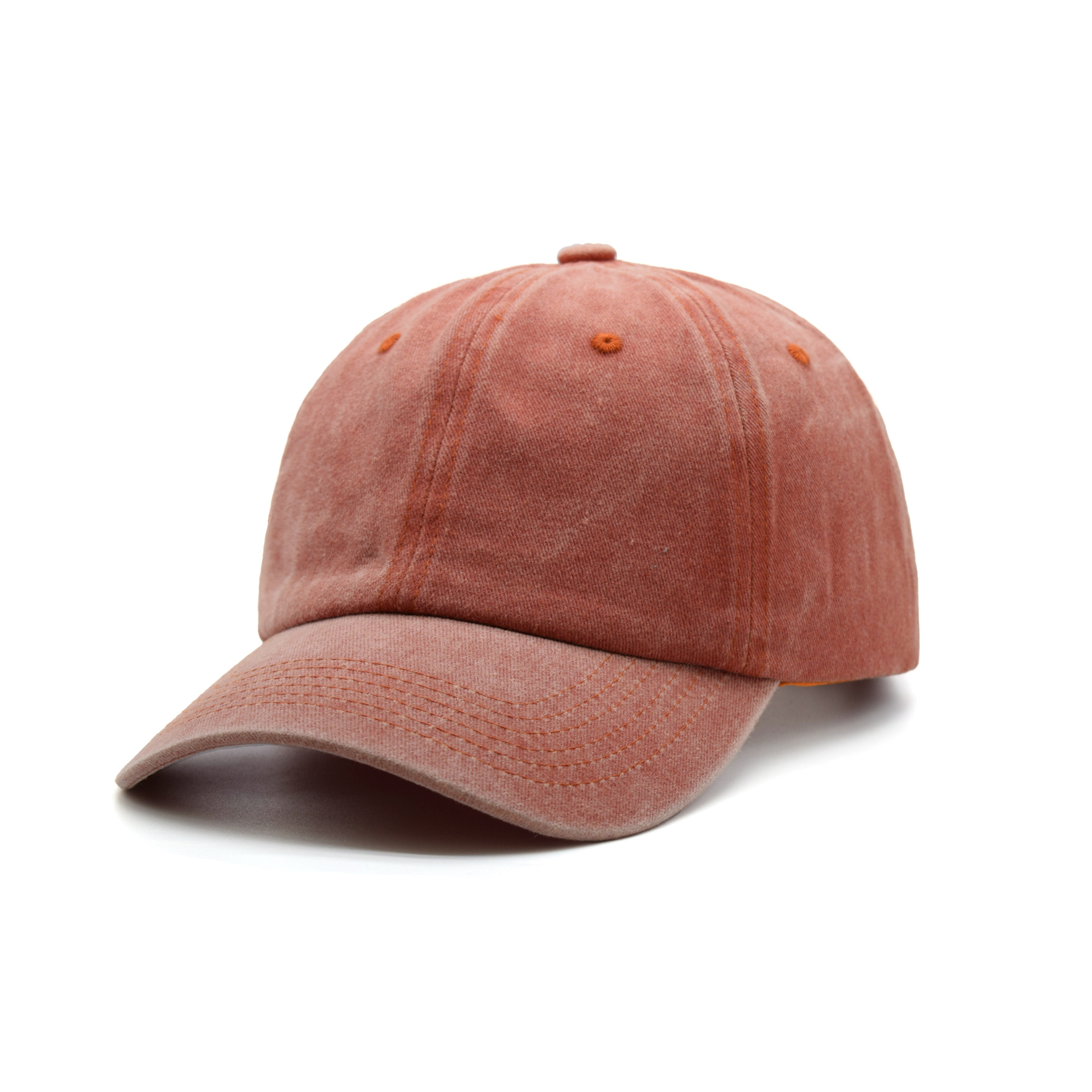 Coated Washed Baseball Cap Solid Visor Hat for Women Sunshade Distressed Denim Baseball Cap