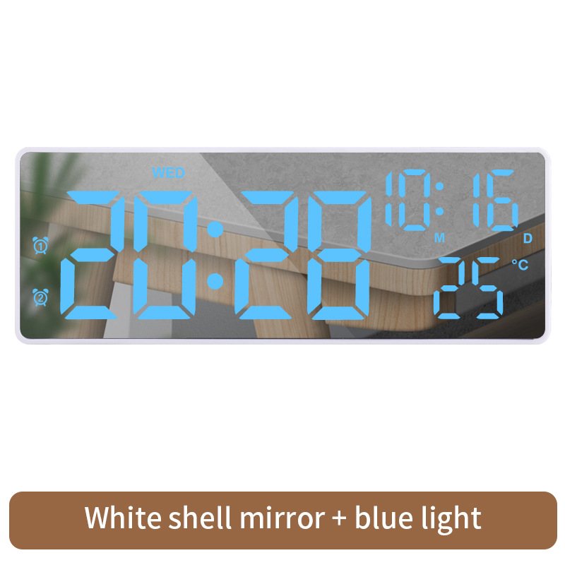 Touch Electronic Clock LED Large Screen Display Battery Plug-in Dual Use