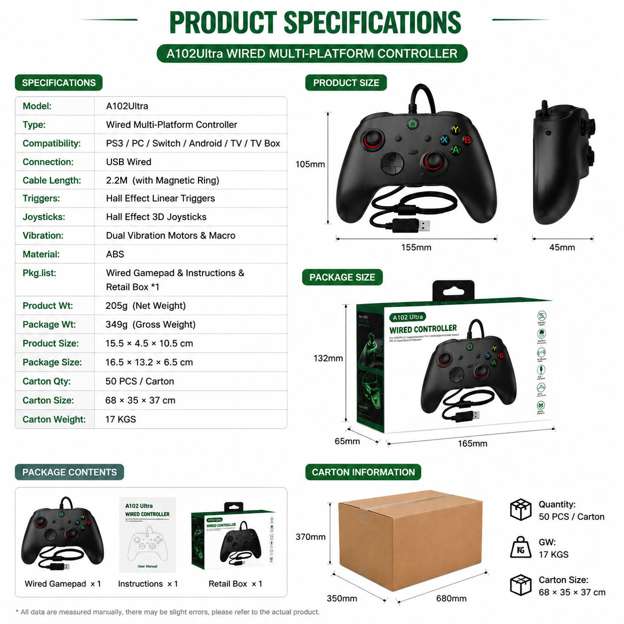 Multi-in-one Android game controller compatible with P3 Android/PCTVbox/Raspberry Pi