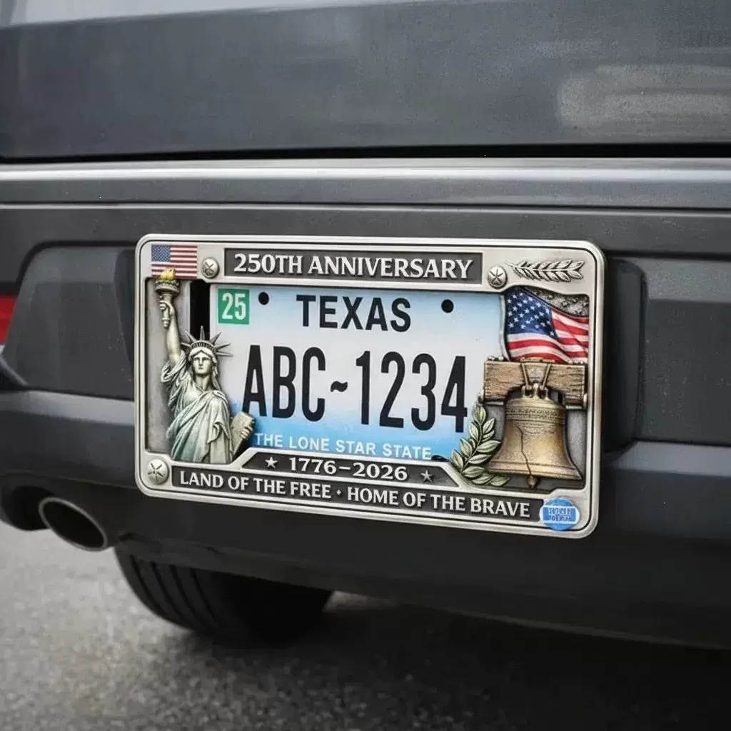 250th Anniversary License Plate Frame US Independence Day Metal Craft Decorative Ornament
