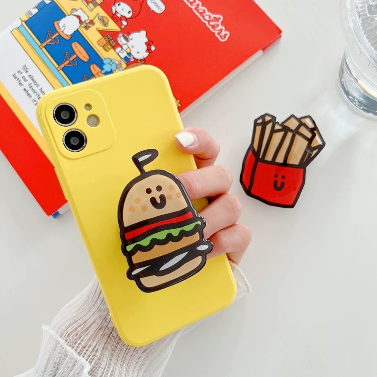 New Cartoon Phone Stand Banana Fries Resin Acrylic Phone Airbag Stand Custom Logo Digital