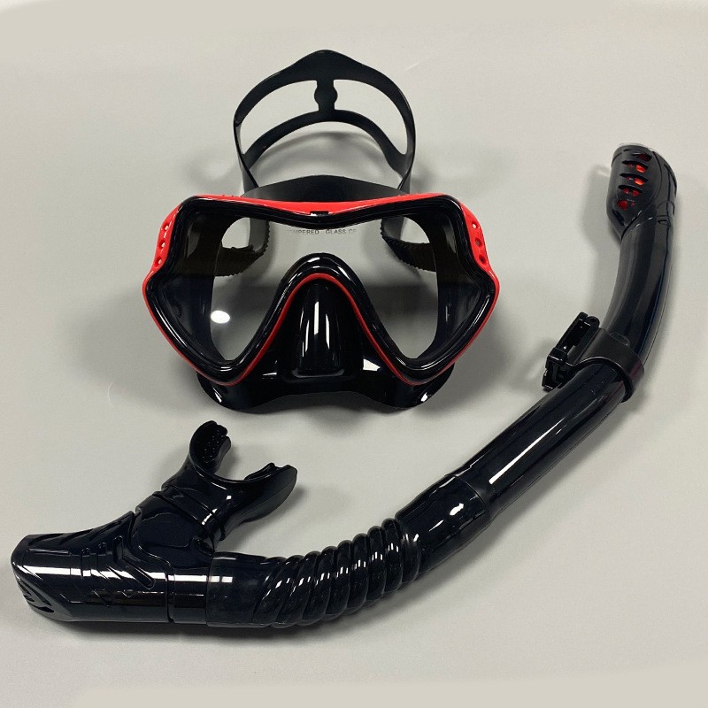 JUNHAIINS new diving mask snorkel set for men and women adult large frame silicone mask diving swim