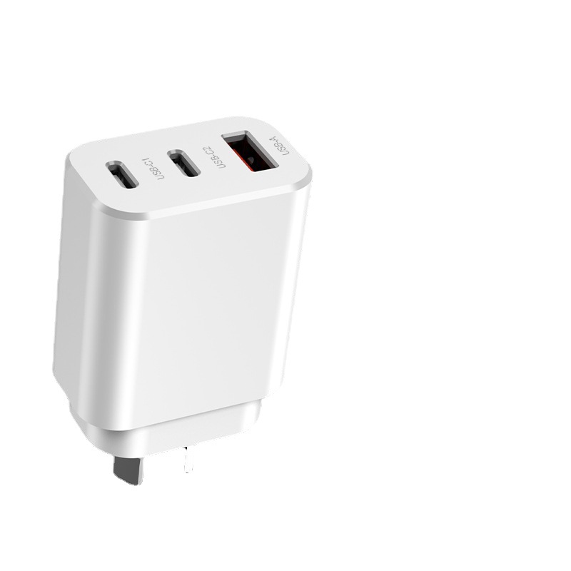 Australia 30W three-port charger 2C1A GaN figure-eight plug RCM certified s20/21/22 phone charging head