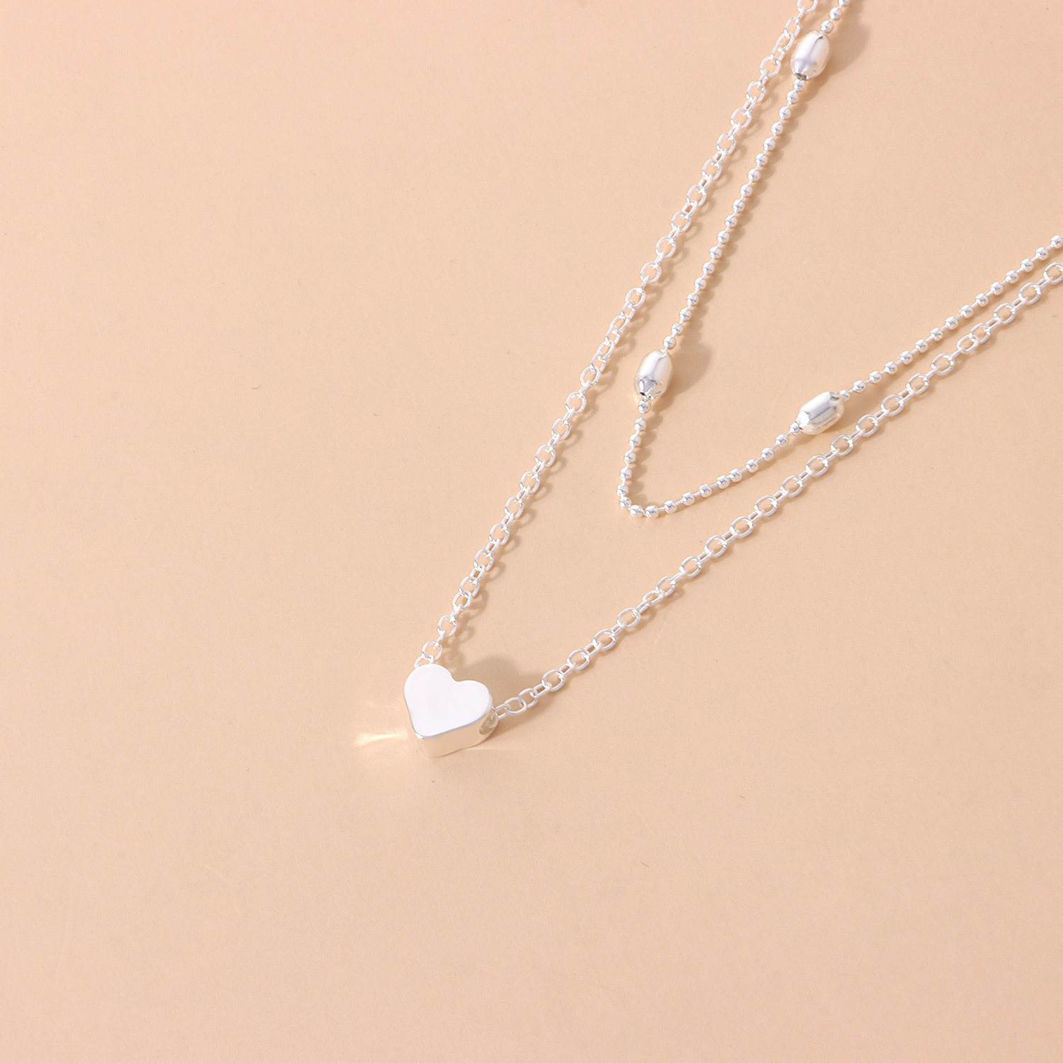 Accessories simple heart multi-layer necklace women accessories pendant锁骨链
