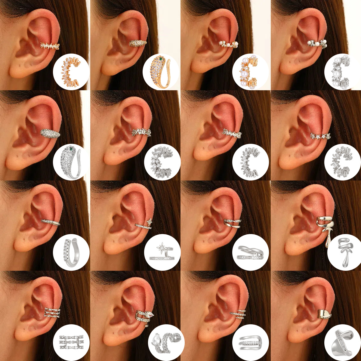 Ear Clip No Hole Ear Bone Clip No Piercing Women Simple Zircon Earrings