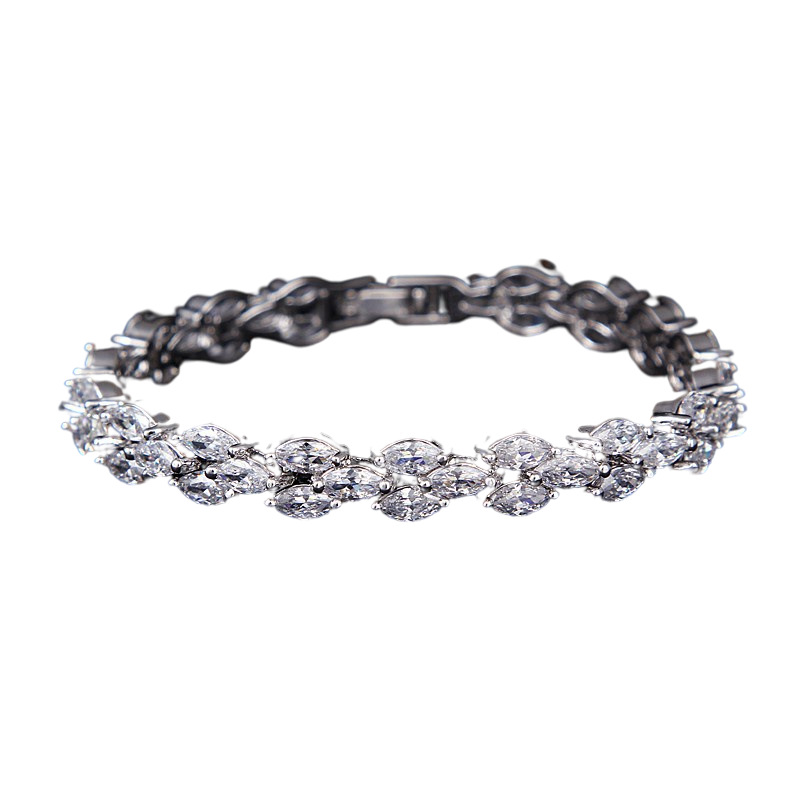 Marquise zircon diamond-like simple bracelet hand jewelry accessory