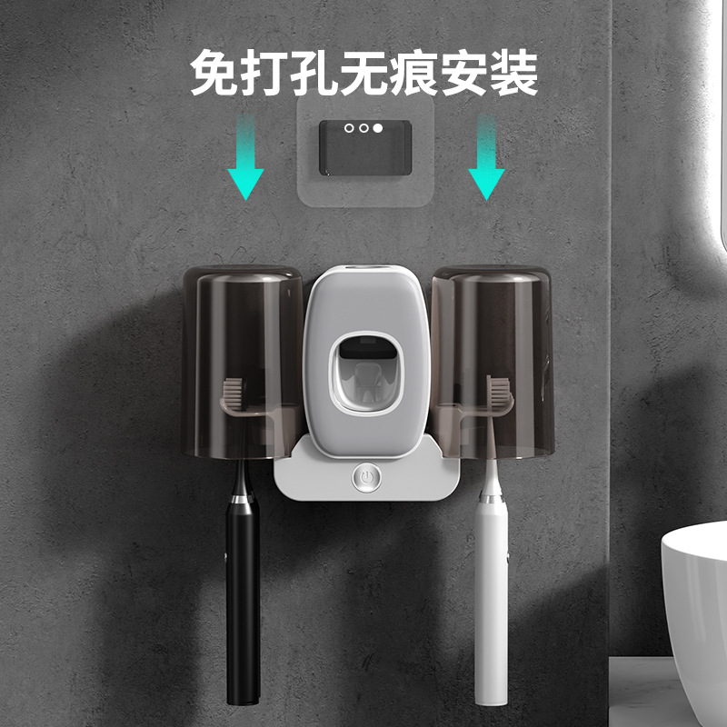 New sterilizing toothbrush holder smart toothbrush sterilizer UV sterilization no-drill wall-mounted storage rack sterilization