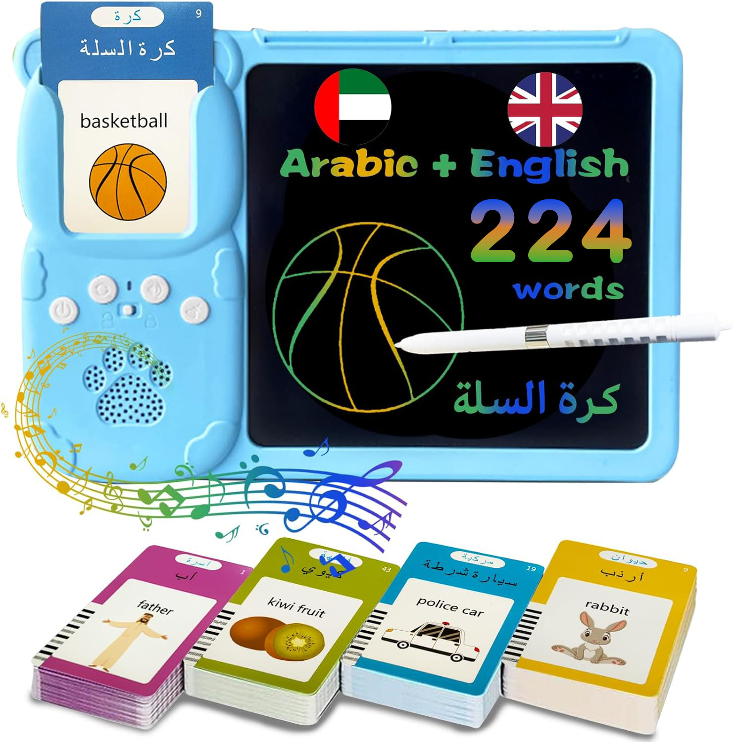 Children's Early Education Machine Drawing Board Arabic English Bilingual Enlightenment Learning Machine Educational Toy