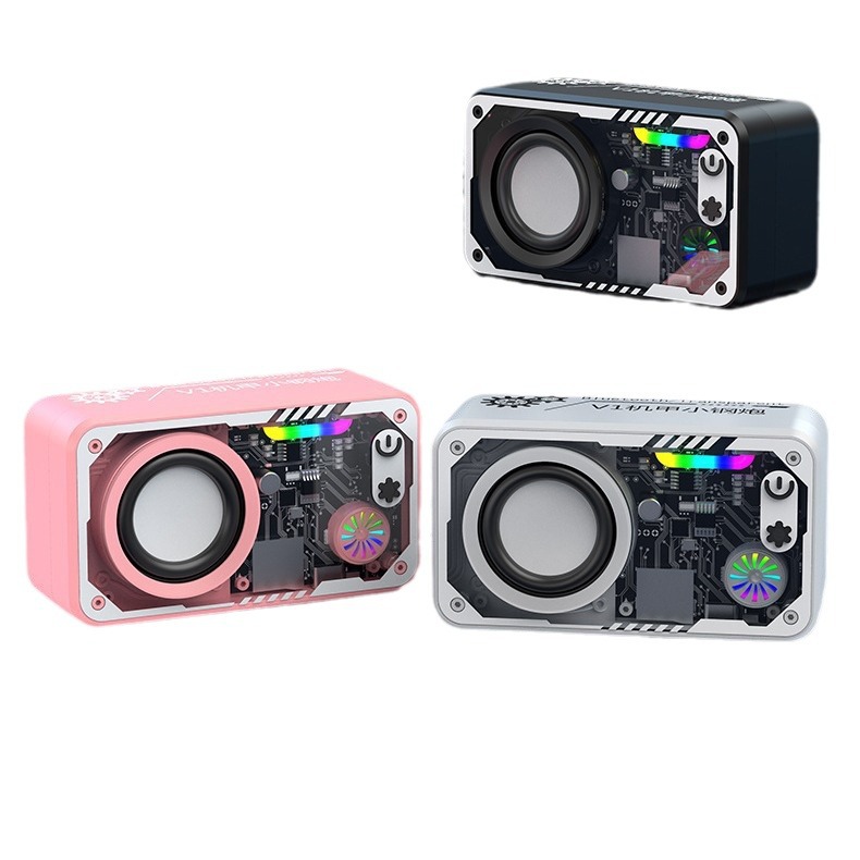 Transparent Mecha Card Slot Mini Speaker Wireless Bluetooth Mini Speaker Outdoor Portable Small Desktop Speaker