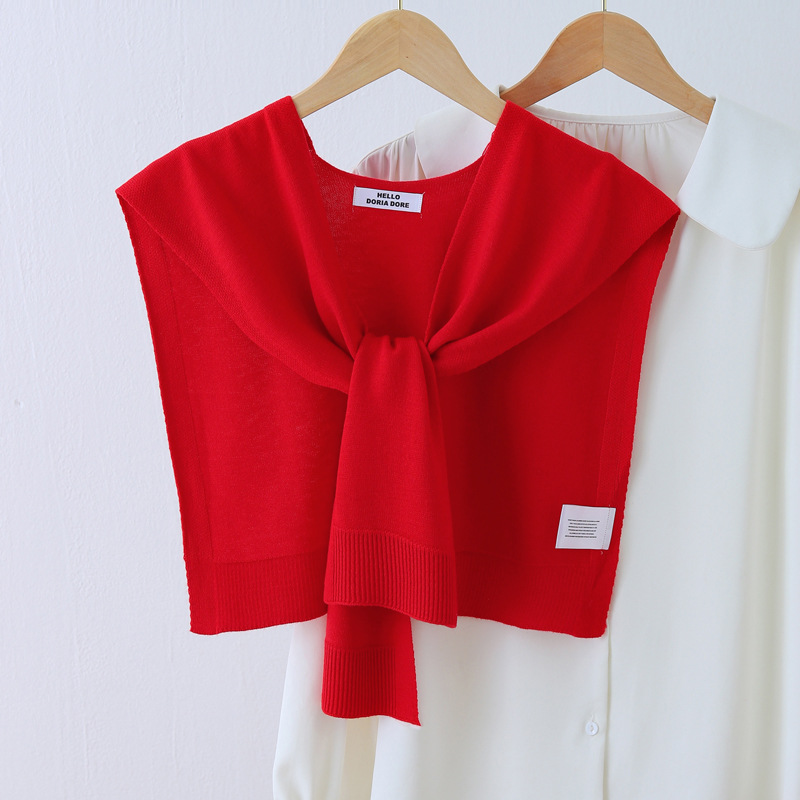Knitted small shawl for women, spring/autumn/summer air-conditioned room neck protection cape, thin outerwear matching skirt shirt