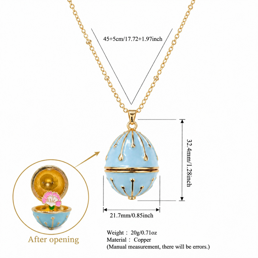 New December round box openable flower exquisite design popular compact necklace copper-plated gold