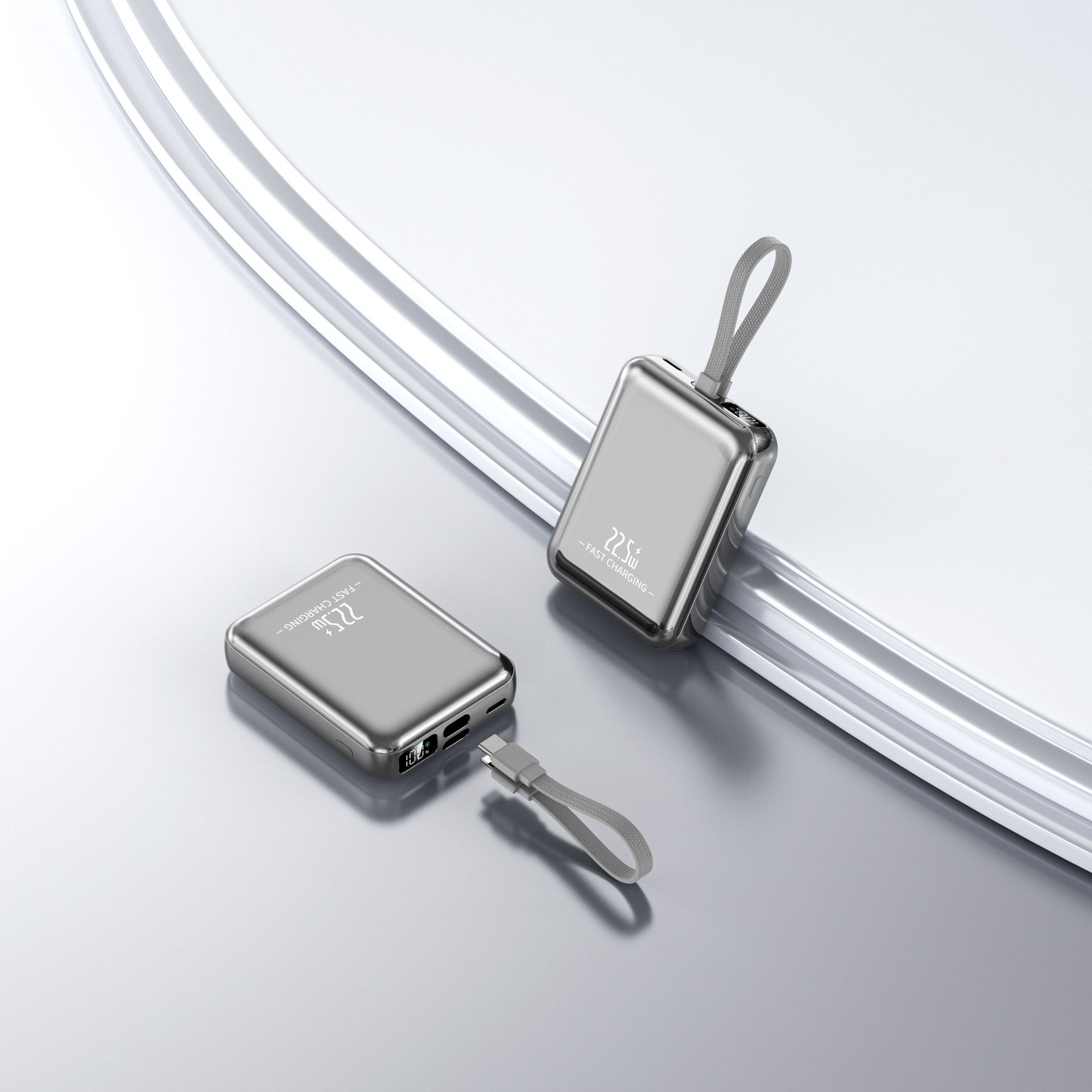 Mini Fast Charging 1/20000mAh Power Bank Cable Large Capacity Portable Flash Charging Mobile Power Supply