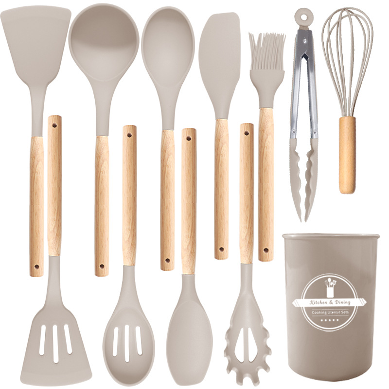 Silicone Spatula and Soup Spoon 12-Piece Set Non-Stick Silicone Spatula Food Grade Silicone Kitchenware Set