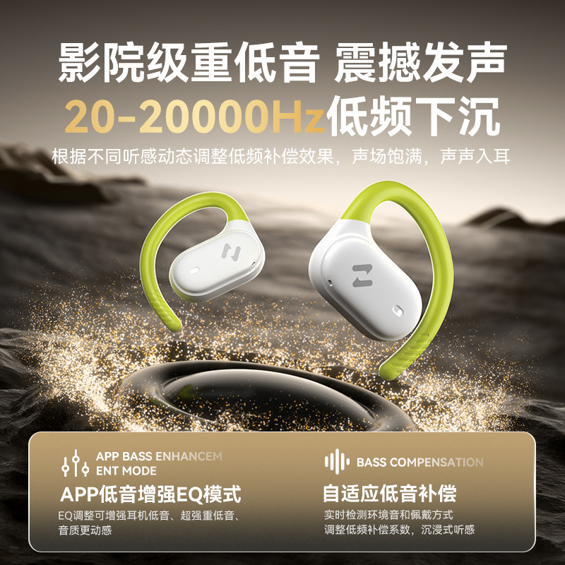 2025 New Wireless Bluetooth Earphones Non-in-ear Air Conduction Earhook Earphones Noise Cancellation Sports Running