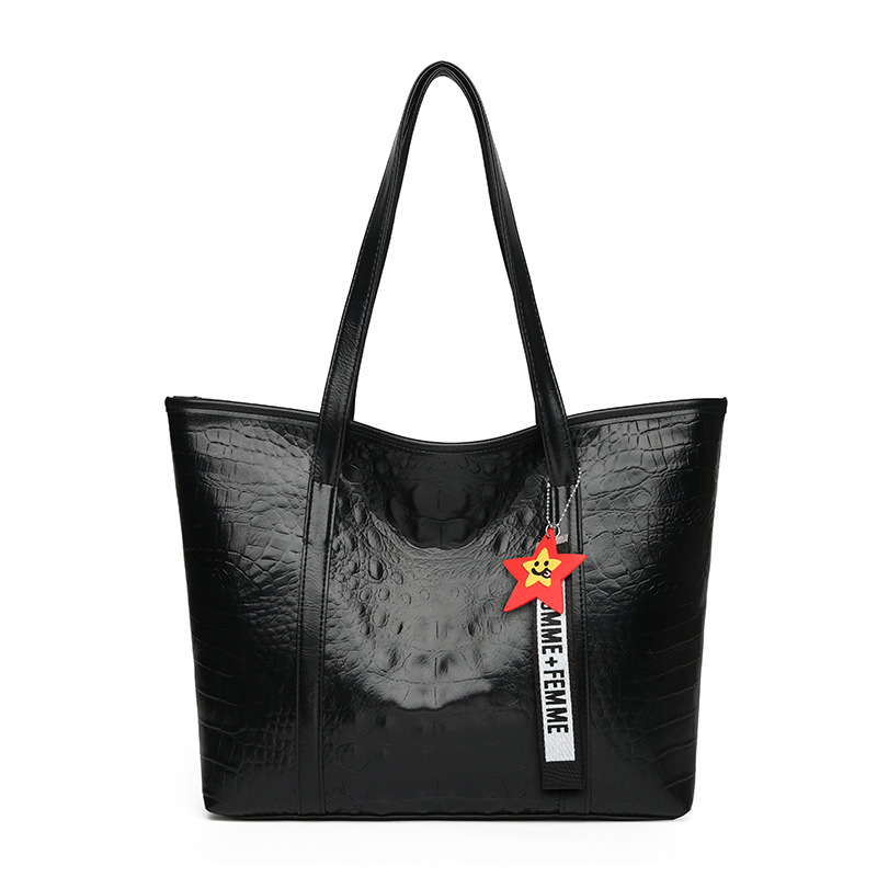 Women's bag new crocodile pattern large bag simple large capacity single shoulder crossbody bag mother bag