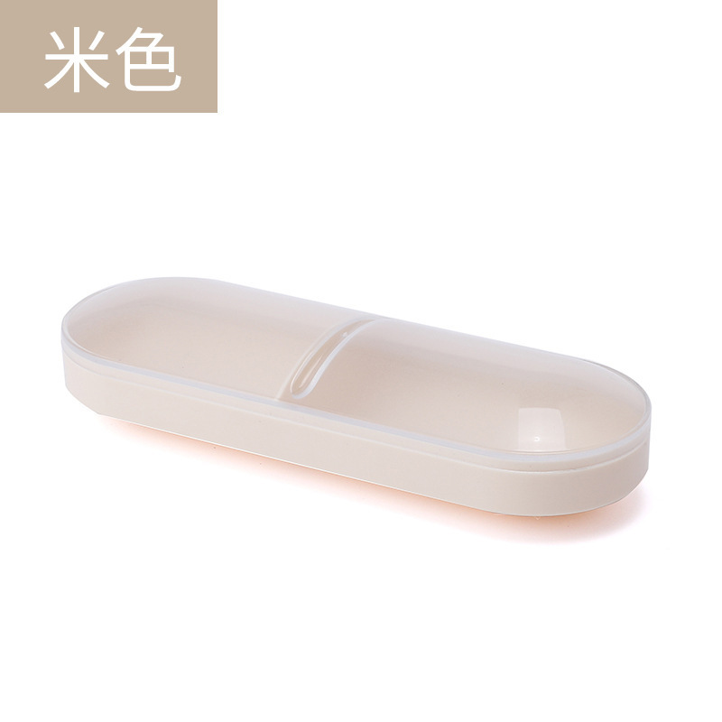 Dustproof storage box cotton swab toothpick double-layer partition storage box household storage box simple transparent visible portable