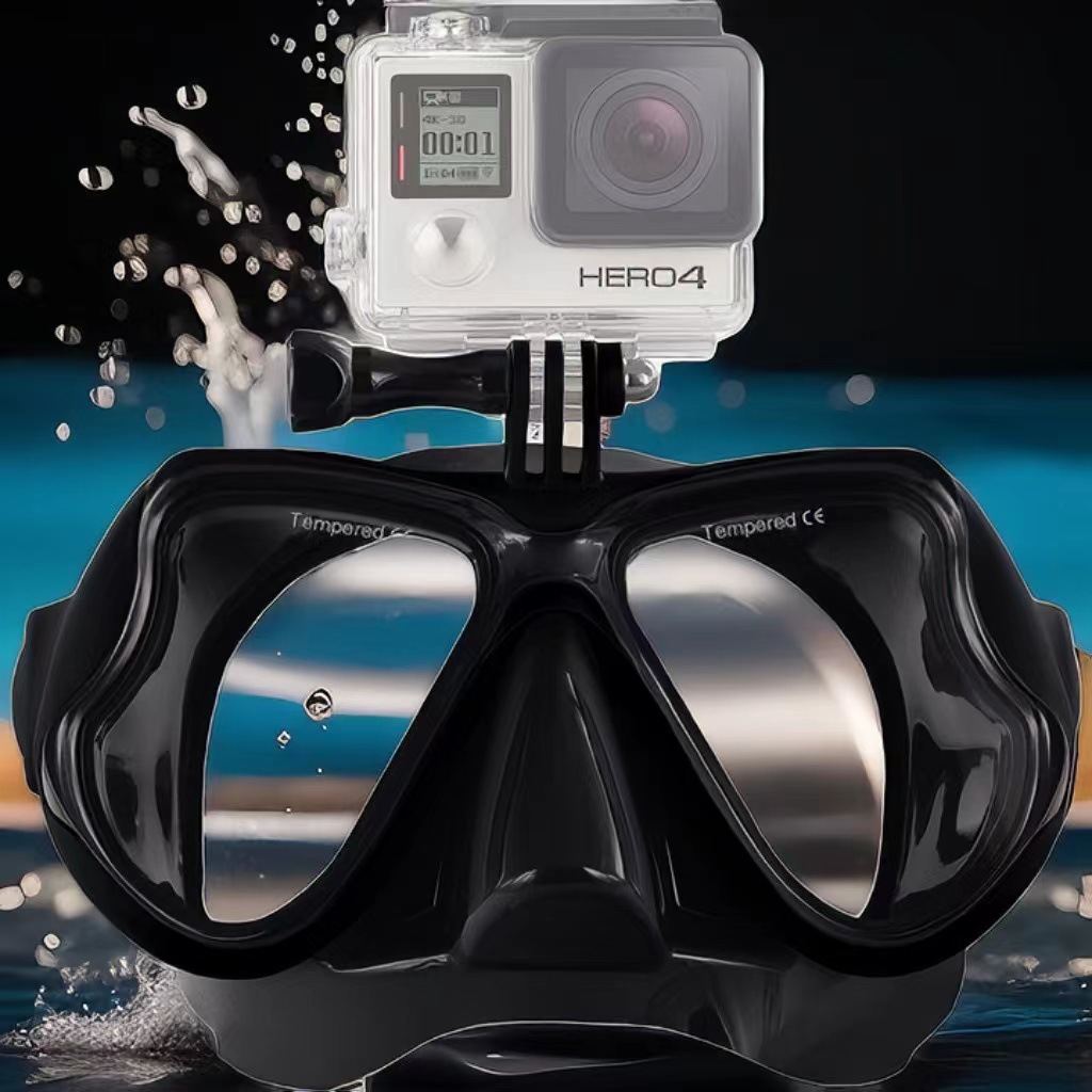 Large frame unisex snorkeling mask silicone waterproof anti-fog equipment adult diving mask with camera free diving
