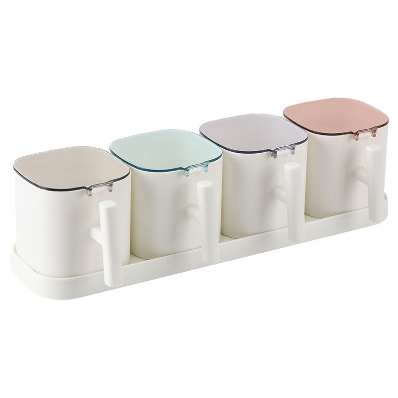 kitchen combination seasoning box seasoning jar kitchen supplies with lid salt jar seasoning household with spoon storage box