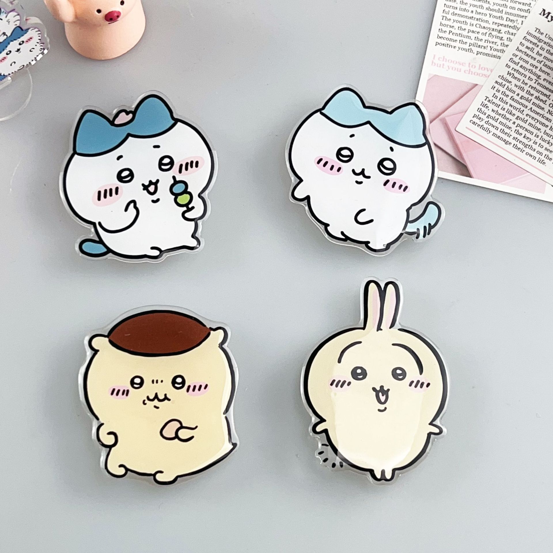 Cute Cartoon Jii Kawaii Airbag Stand Lazy Telescopic Magnetic Acrylic Resin Phone Stand