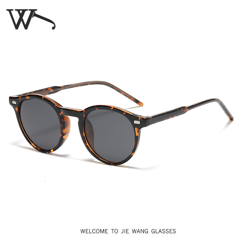 New Brown Round Frame Sunglasses TR Pin Leg UV Protection Polarized Sunglasses