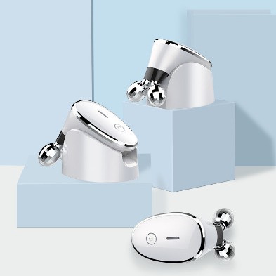 EMS double ball roller beauty instrument facial home use导入仪 microcurrent roller V face massage instrument