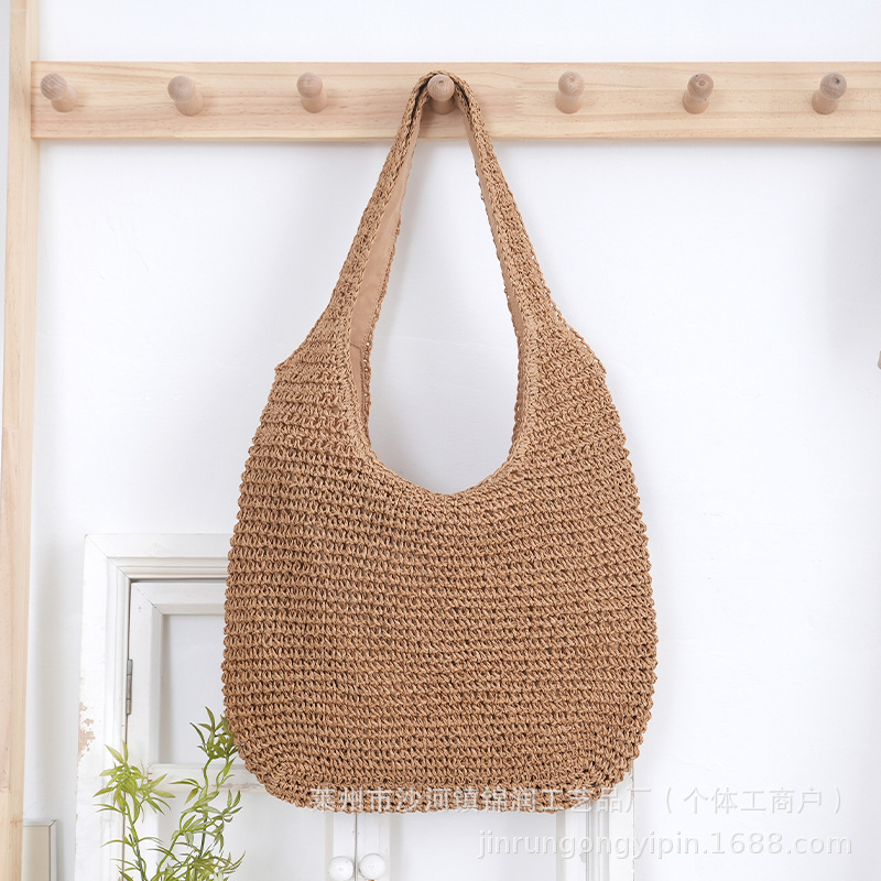 Summer popular shoulder bag, straw woven bag, daily commuting woven bag, vacation shoulder bag