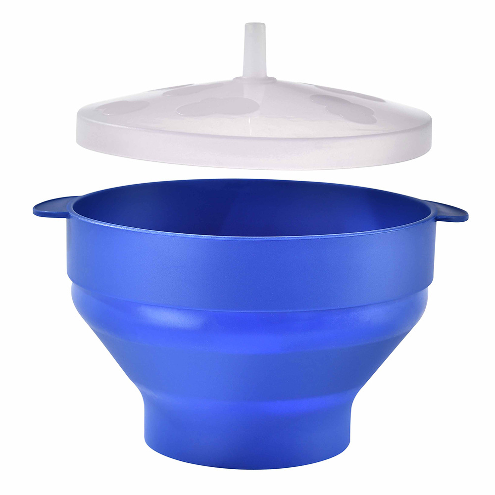 High Temperature Resistant Foldable Oven Bowl Popcorn Bowl with Lid Popcorn Bucket Bamboo Vacuum Bowl
