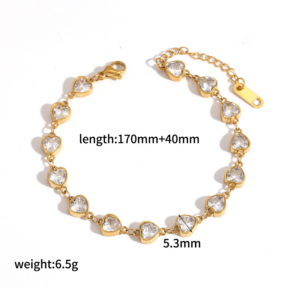 Diamond inlaid stainless steel bracelet 18k gold titanium steel bangle bracelet