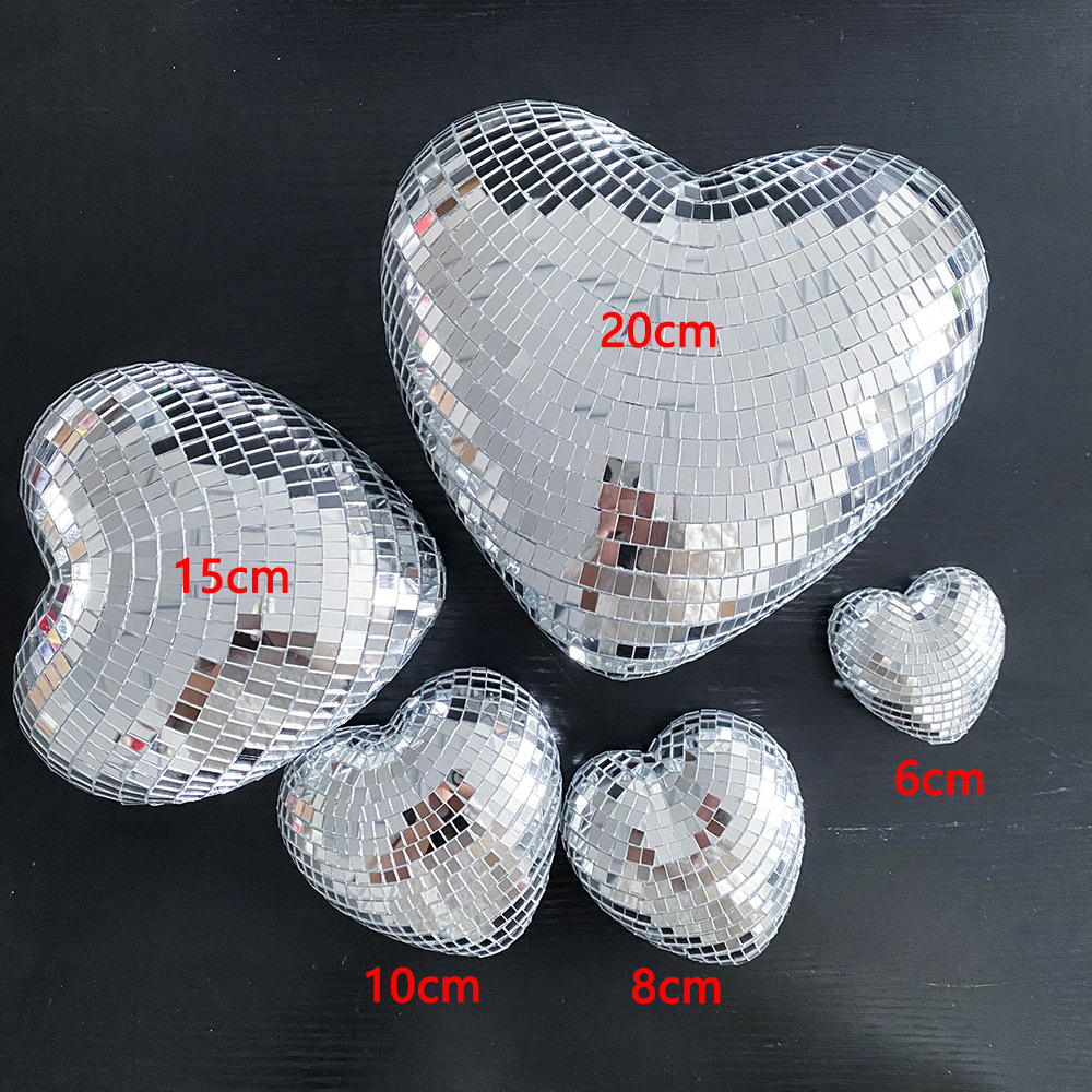 Chain Love Heart Disco Ball Disco Heart Glass Decoration Party Reflective Atmosphere Product Christmas