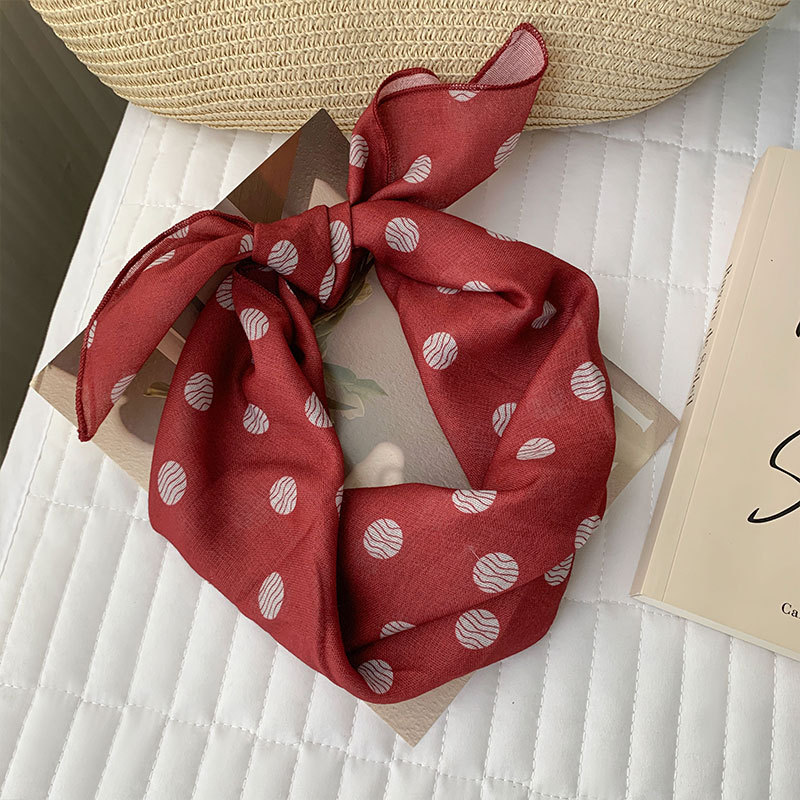 New neck-tie cotton-linen scarf for women, brown series small square scarf