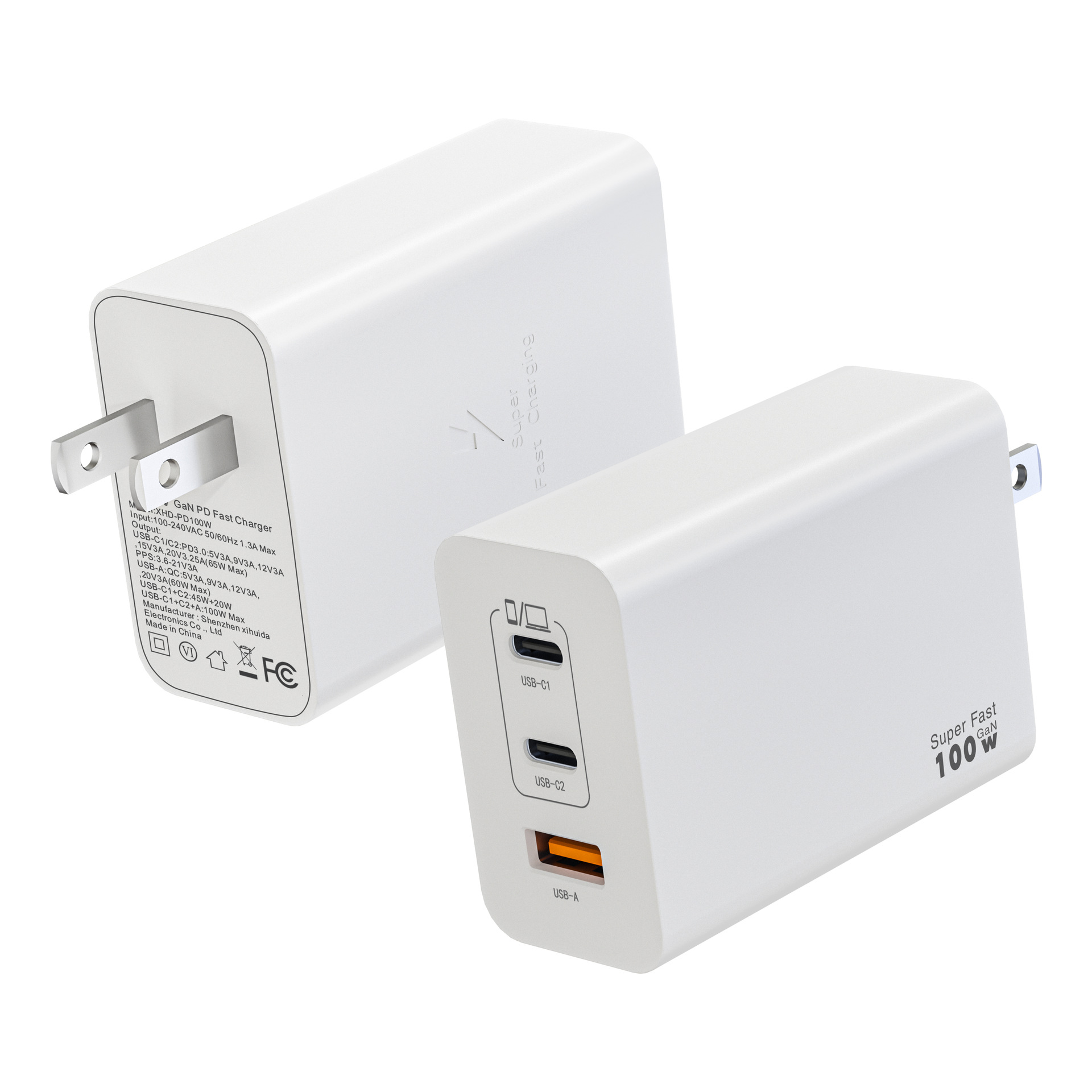 High Power 100W US Standard GaN Multi-port Fast Charging Compatible with Apple 16 Charger Samsung Phone Samsung Laptop