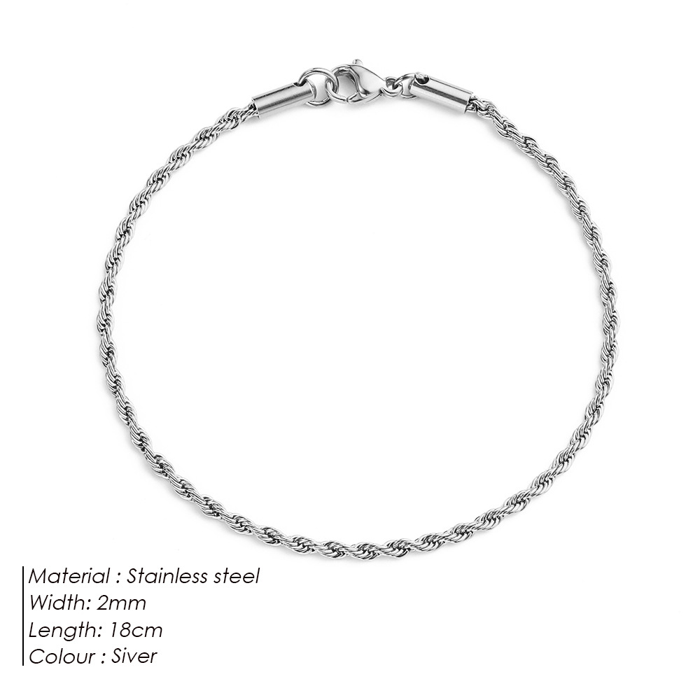 eManco New Twist Chain Bracelet Women Hip Hop Punk Gold Stainless Steel Bracelet Gold Plated Hand Jewelry Accessories