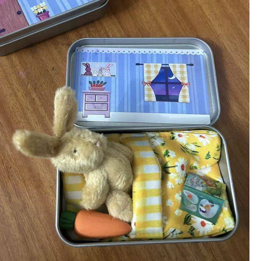 Bunny Plush Toy in a Tin Plush Mini Tin Box Bunny Mini Plush Toy Set Wholesale