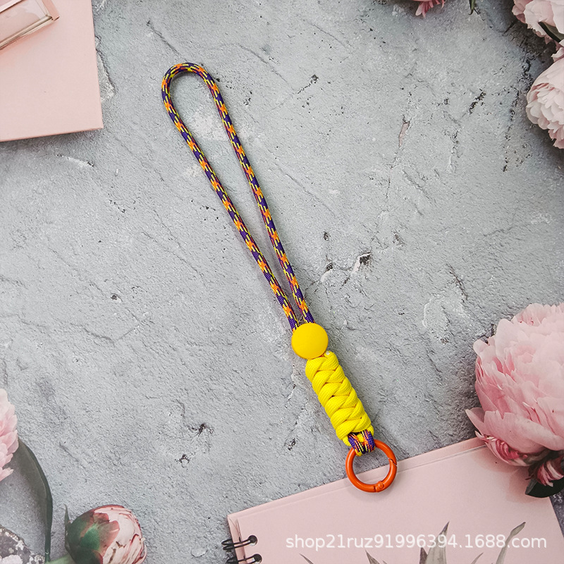 Phone diagonal lanyard long color-block knot colorful phone case original design