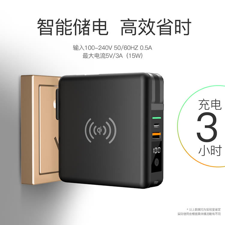 With plug PD20W fast charge with cable magnetic wireless charging bank 10000mAh five-in-one power bank