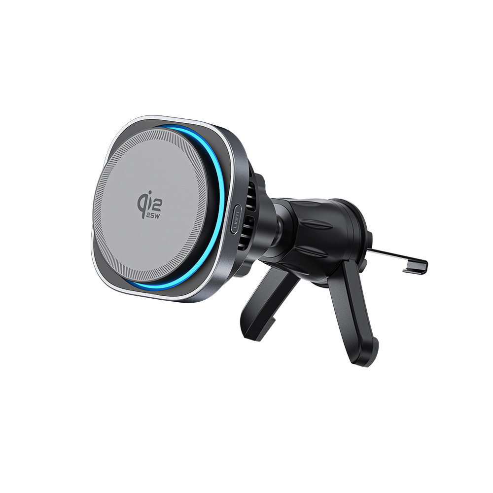 New TEC Cooling Car Wireless Charger with RGB Cool Colorful Ambient Light Car Phone Holder Wireless Charger