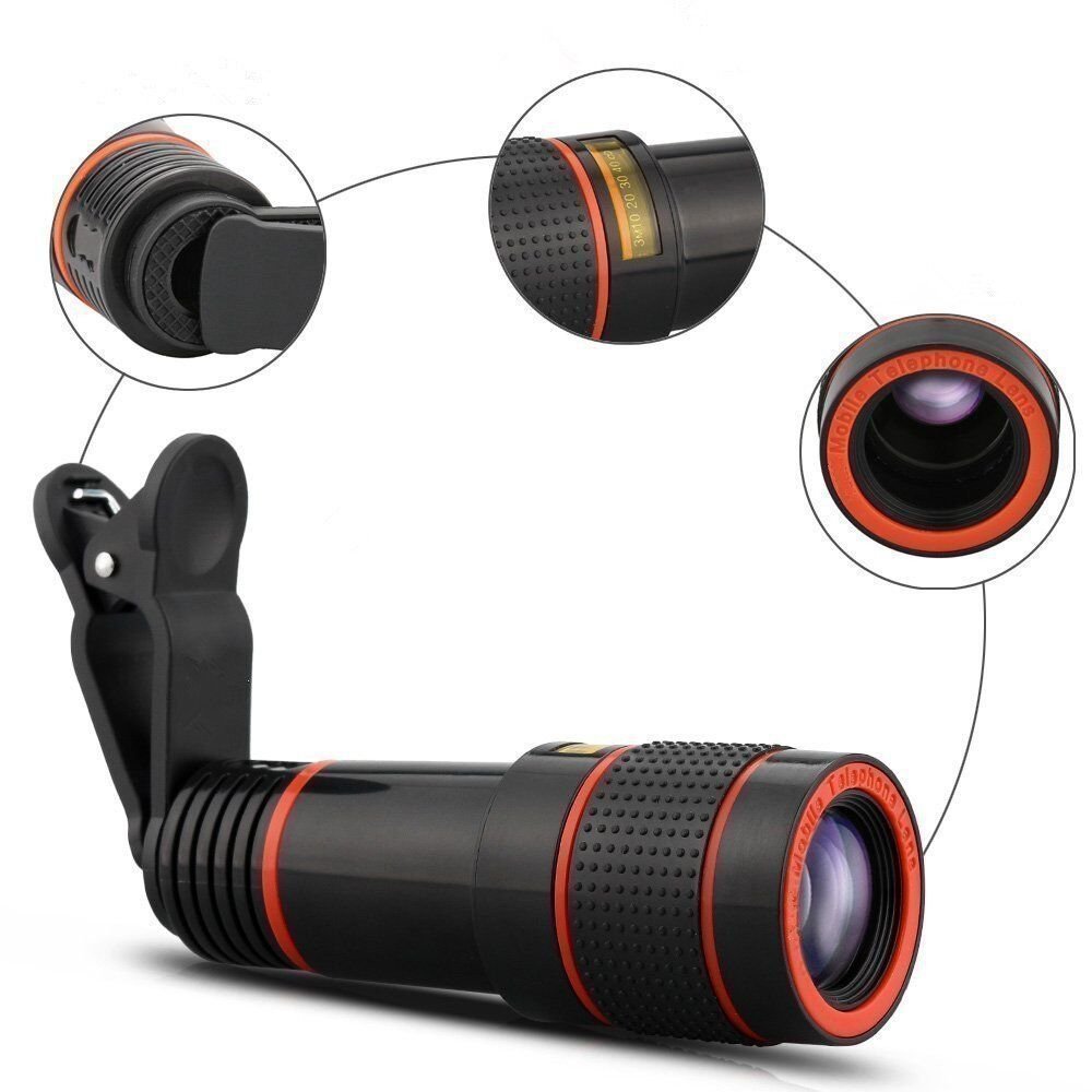 Universal 12x phone telephoto lens HD external photo lens 12X zoom focusing phone lens