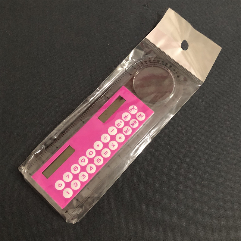 Magnifying Glass Scale Calculator Mini 8-Digit Solar Student Stationery Ultra-Thin Portable Gift Computer
