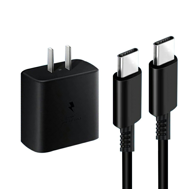 45W fast charger for Samsung S20/S21/S22 phone PD charger Type-c data cable