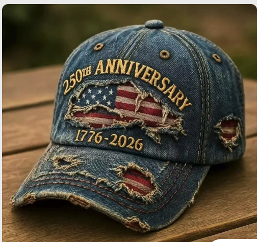 Embroidered Baseball Cap Skull 250th Anniversary Hat Outdoor Sun-Protective Visor Cap