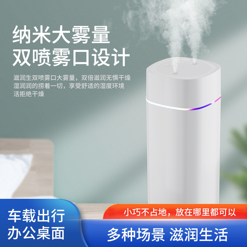 Humidifier for bedroom small dual spray large mist silent air purification aromatherapy humidifier