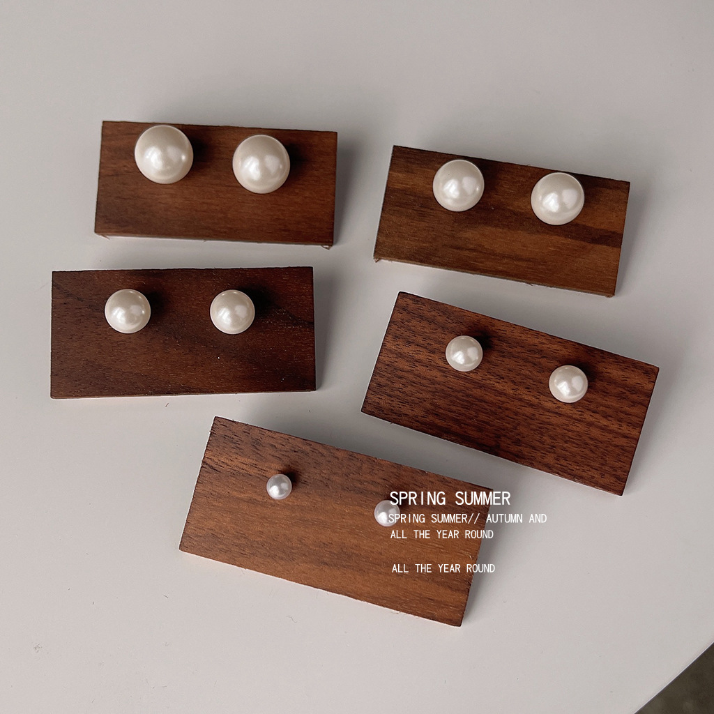 Korean-style fever pearl silver-plated needle earrings for women, earring factory