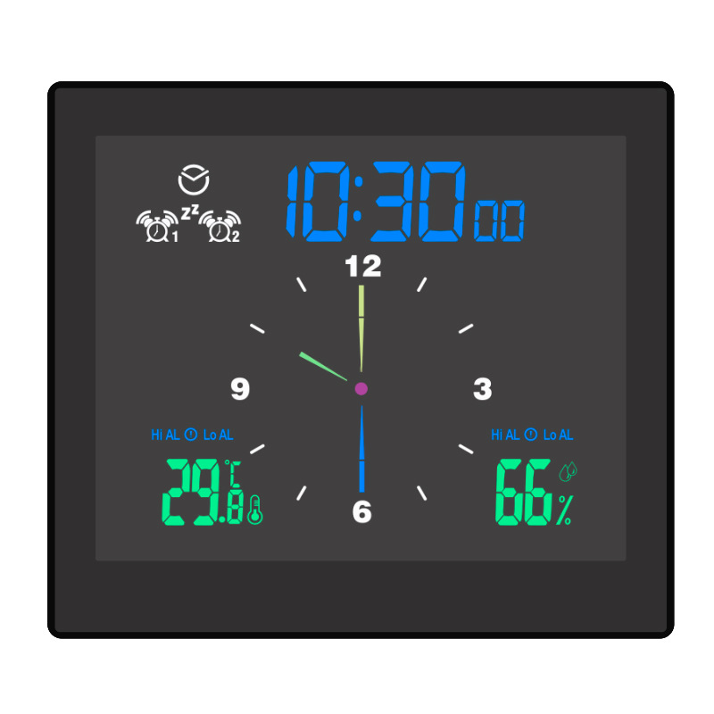 Indoor Thermometer Hygrometer Household Children Student Desktop Bedside Clock Electronic Digital Clock Waterproof Bathroom Wall Clock