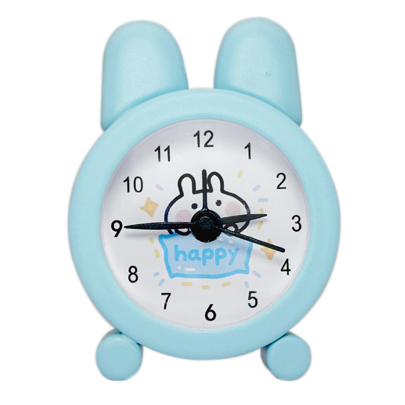 Mini Metal Small Alarm Clock Cute Rabbit Children Student Stationery Gift Alarm Clock Customizable with Logo