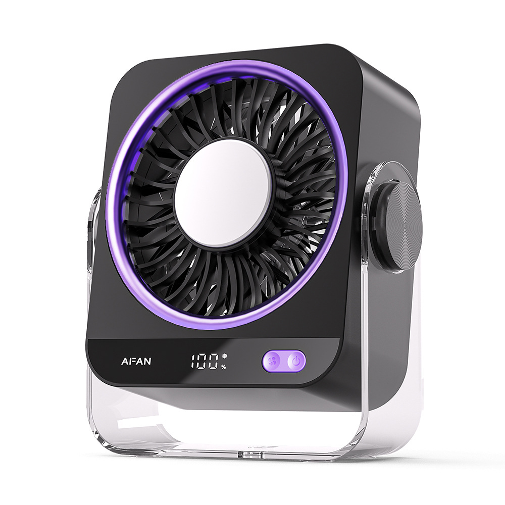 26 new ice compress desktop fan dormitory wall fan USB digital display 199 gear charging fan gift