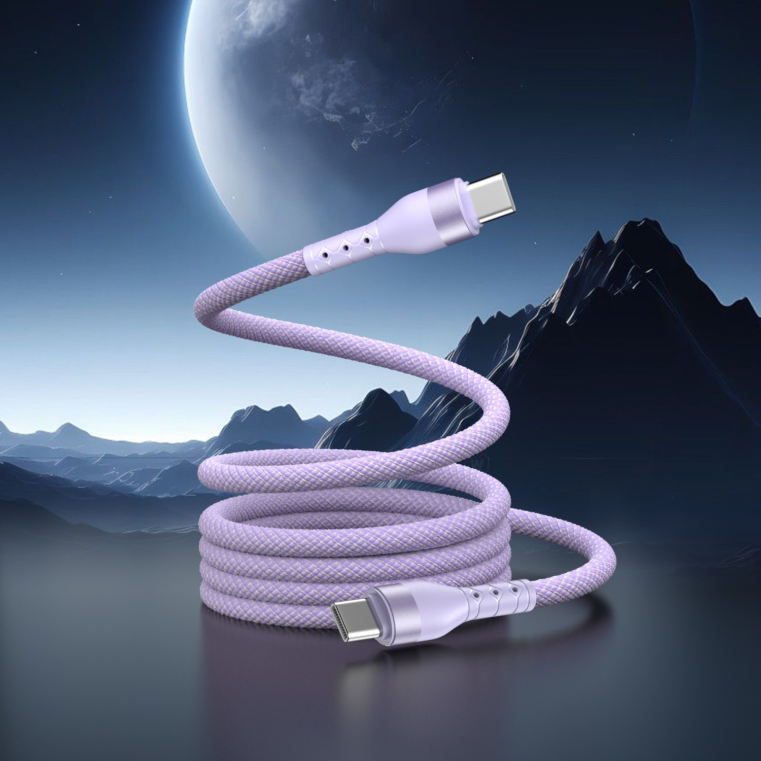 Dual Type-C Charging Cable for iPhone Apple Huawei Xiaomi 100W Magnetic Fast Charging Data Cable