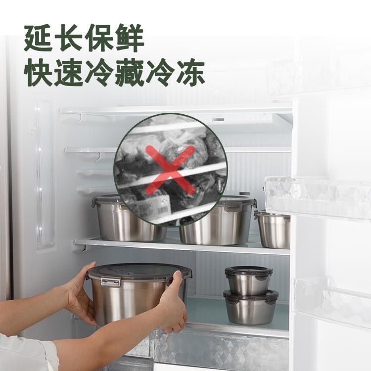 316 stainless steel food container, food-grade round lunch box, picnic box, fruit bento box, sealed with lid bowl, takeaway