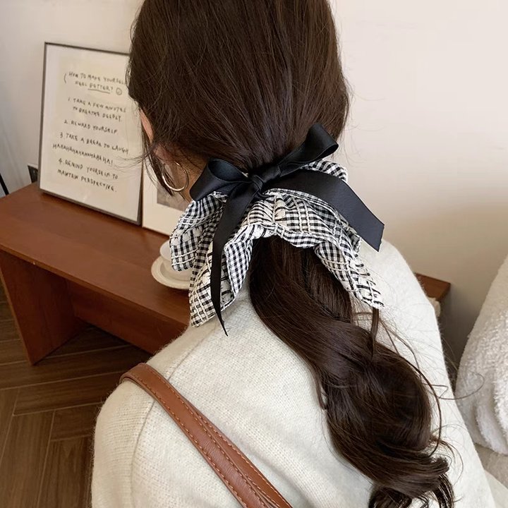 Sweet lace large hair scrunchie extra large ponytail elastic hair tie for women head accessory head flower